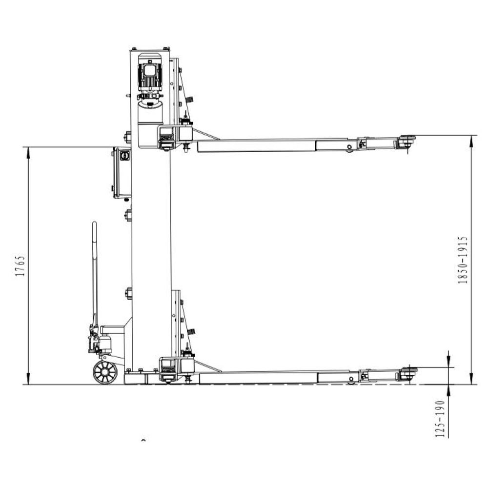 Elevator auto cu o coloana 2.5t, deblocare manuala Elevator auto cu o coloana 2.5t, deblocare manuala