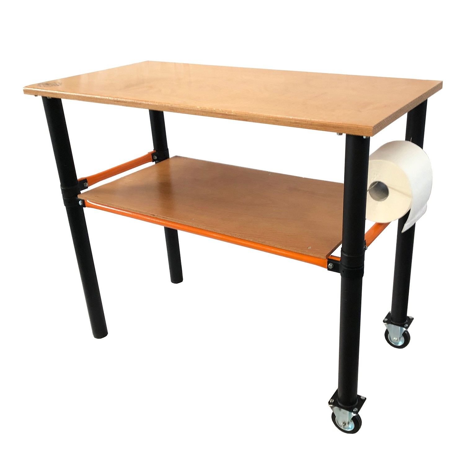 Modulárny pracovný stôl s dvoma kolieskami s policou 125x62x105cm Modulárny pracovný stôl s dvoma kolieskami s policou 125x62x105cm