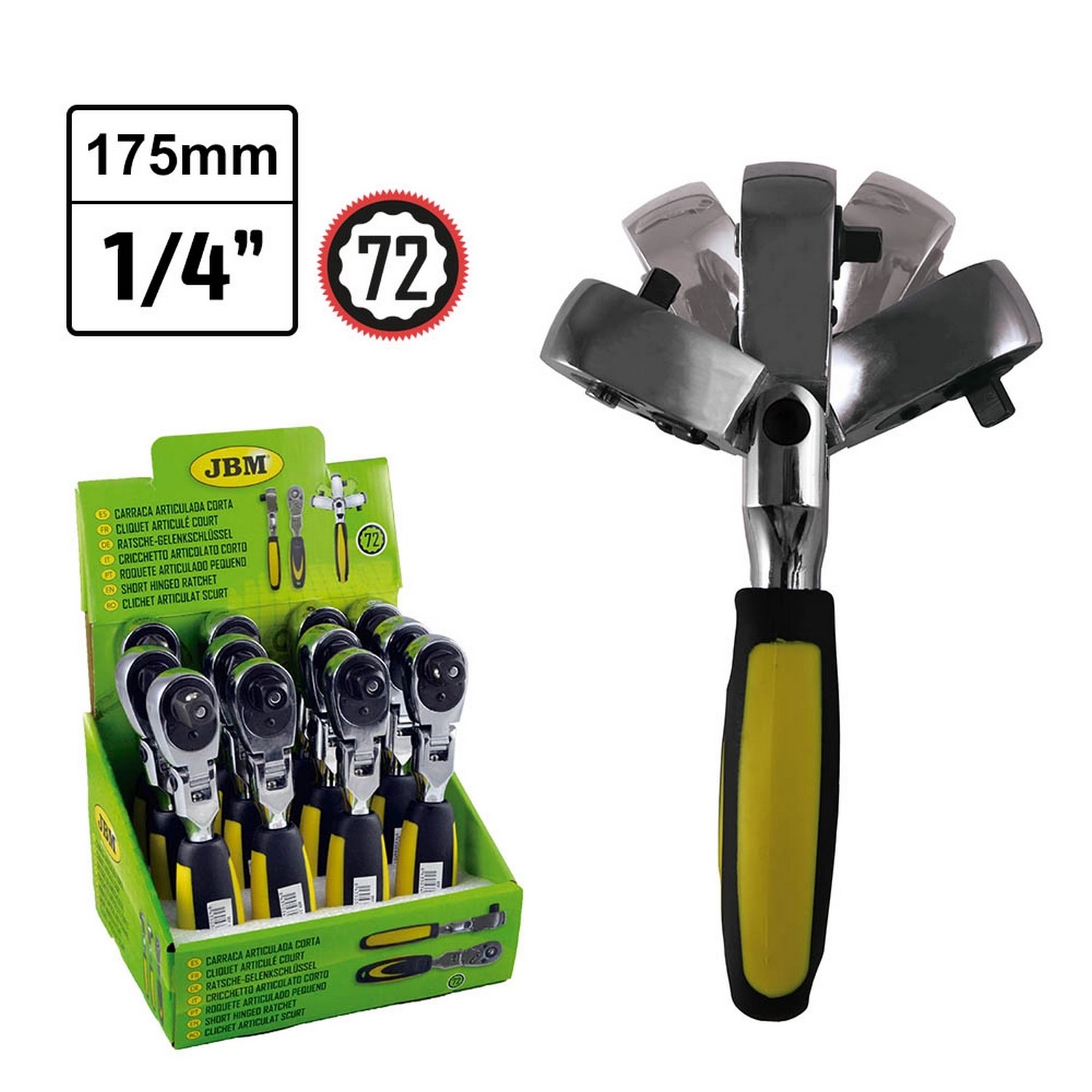 Clichet scurt cu cap felxibil de 1/4" cu lungime de 175 mm Clichet scurt cu cap felxibil de 1/4" cu lungime de 175 mm
