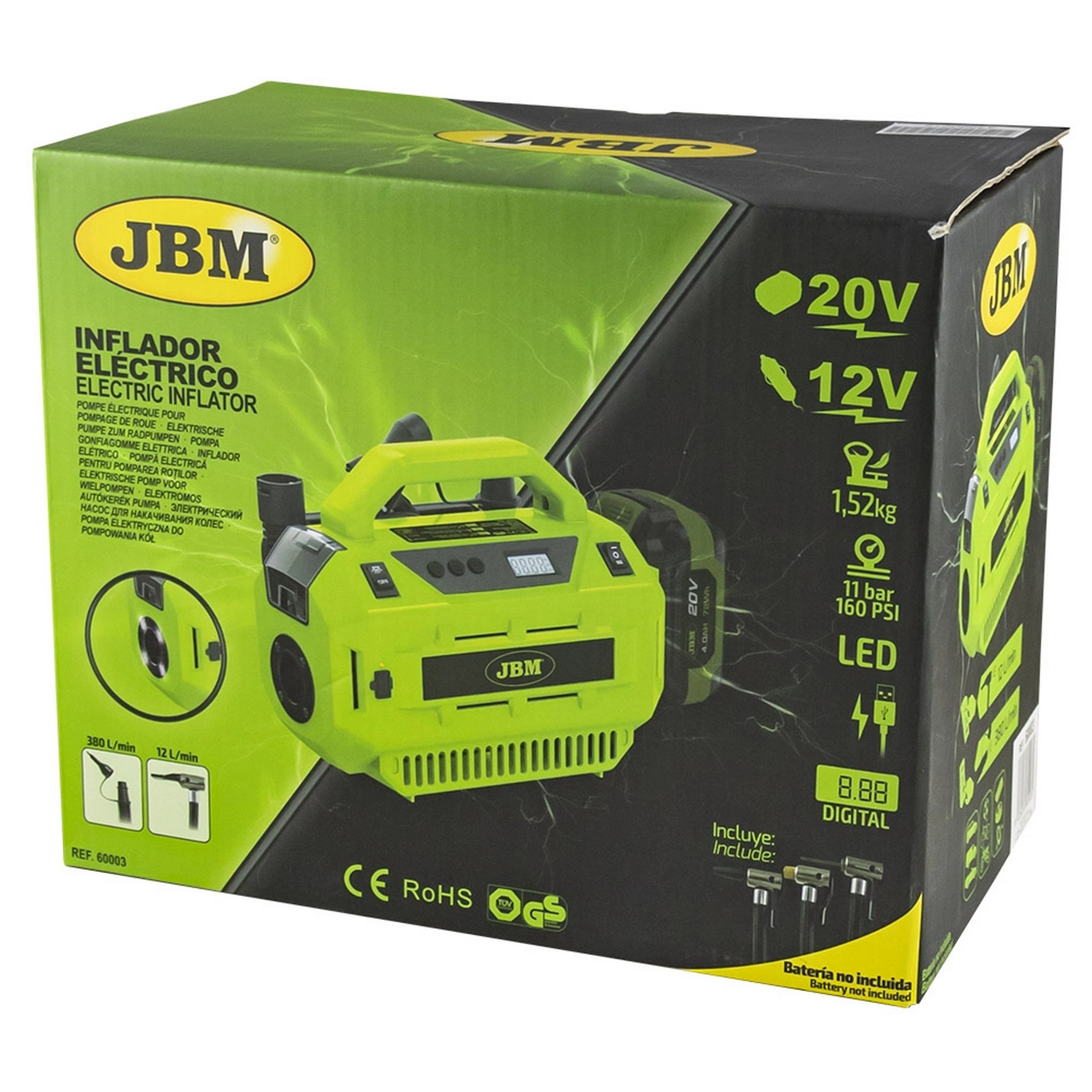 Elektrická vzduchová pumpa 20V, 12V (11bar) Elektrická vzduchová pumpa 20V, 12V (11bar)