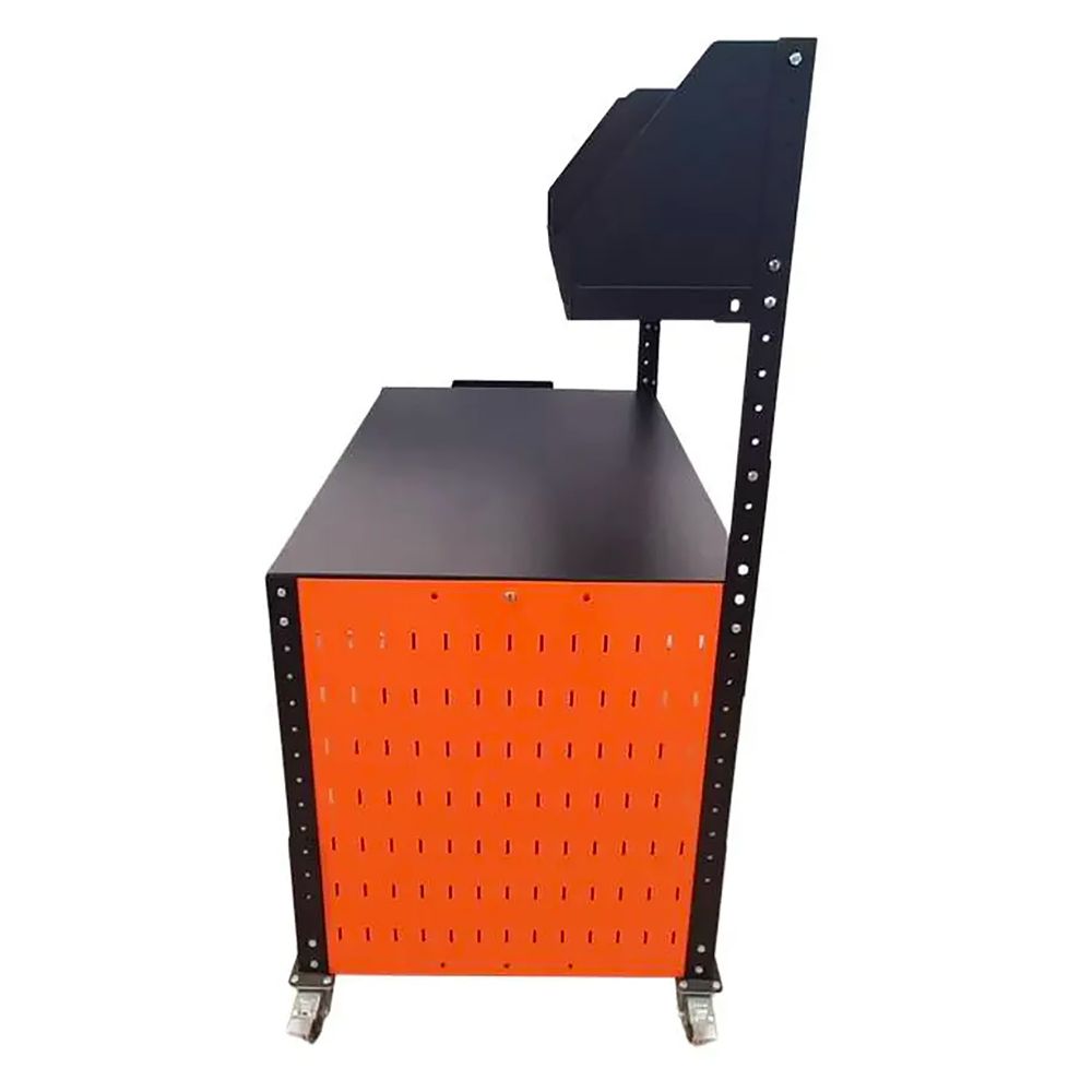 Banc mobil mobil, 125x75cm, cu perete lateral perforat Banc mobil mobil, 125x75cm, cu perete lateral perforat