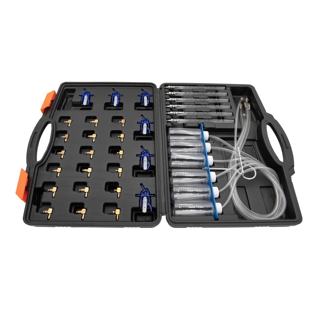 Súprava prietokomerov Common Rail s adaptérmi pre 6-valcové motory Súprava prietokomerov Common Rail s adaptérmi pre 6-valcové motory