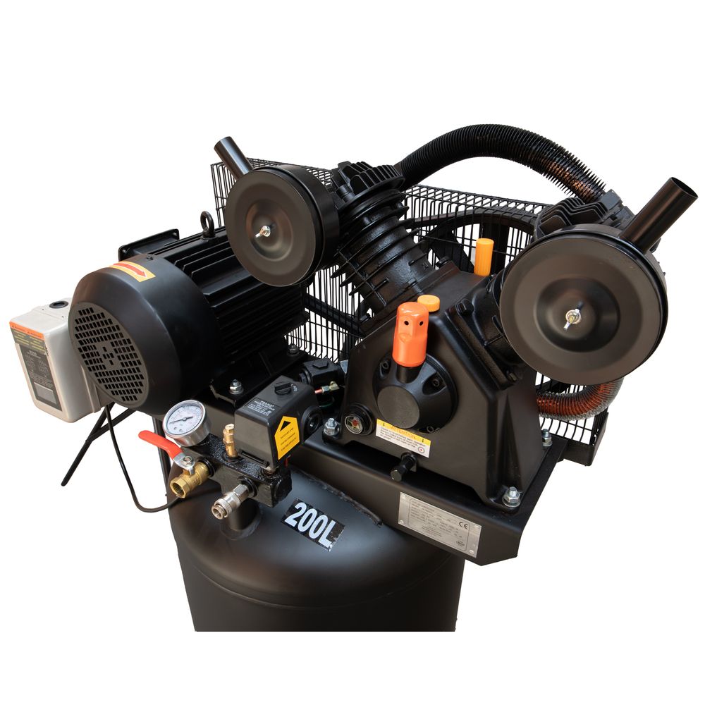 Průmyslový vzduchový kompresor, 200l, 4kW/400V, 10bar, vertikální Průmyslový vzduchový kompresor, 200l, 4kW/400V, 10bar, vertikální