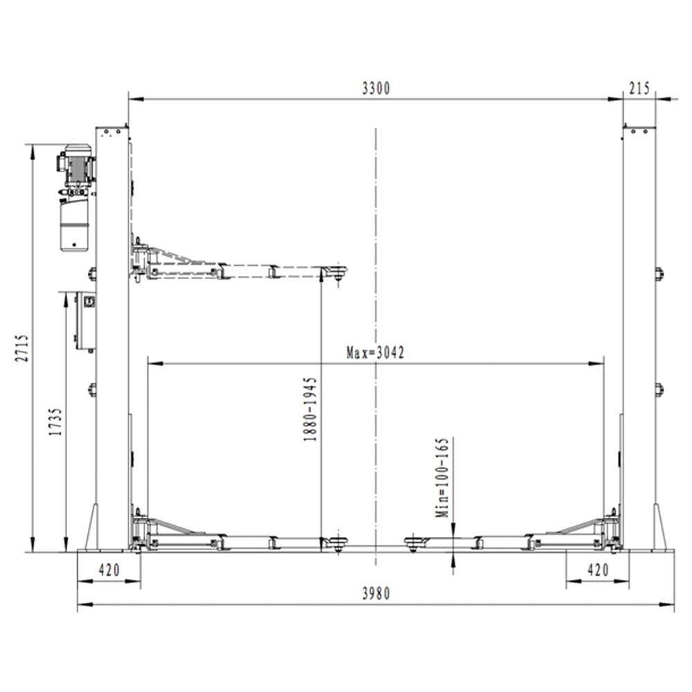 Elevator cu doua coloane, 5,5t Elevator cu doua coloane, 5,5t
