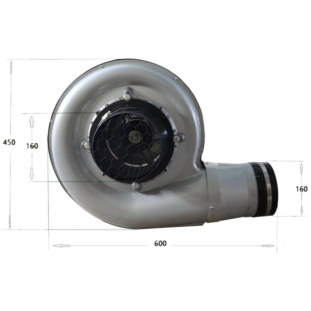 Mobile exhaust gas extractor 2300 m³/h, heavy-duty type, 1.5kW Mobile exhaust gas extractor 2300 m³/h, heavy-duty type, 1.5kW