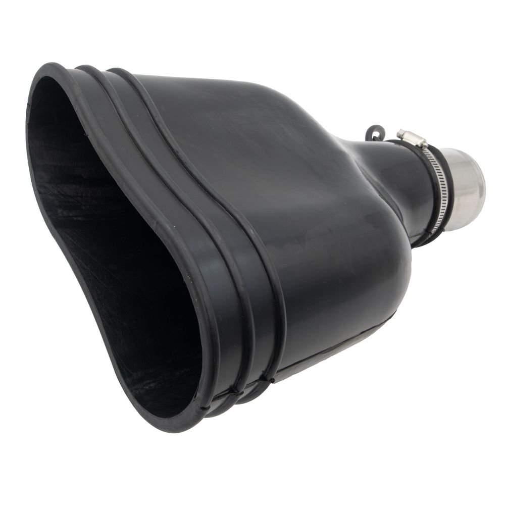 Gumová hubice pro odsávání výfukových plynů pro dvojité výfukové potrubí, 210x120mm, pro 76mm hadici Gumová hubice pro odsávání výfukových plynů pro dvojité výfukové potrubí, 210x120mm, pro 76mm hadici