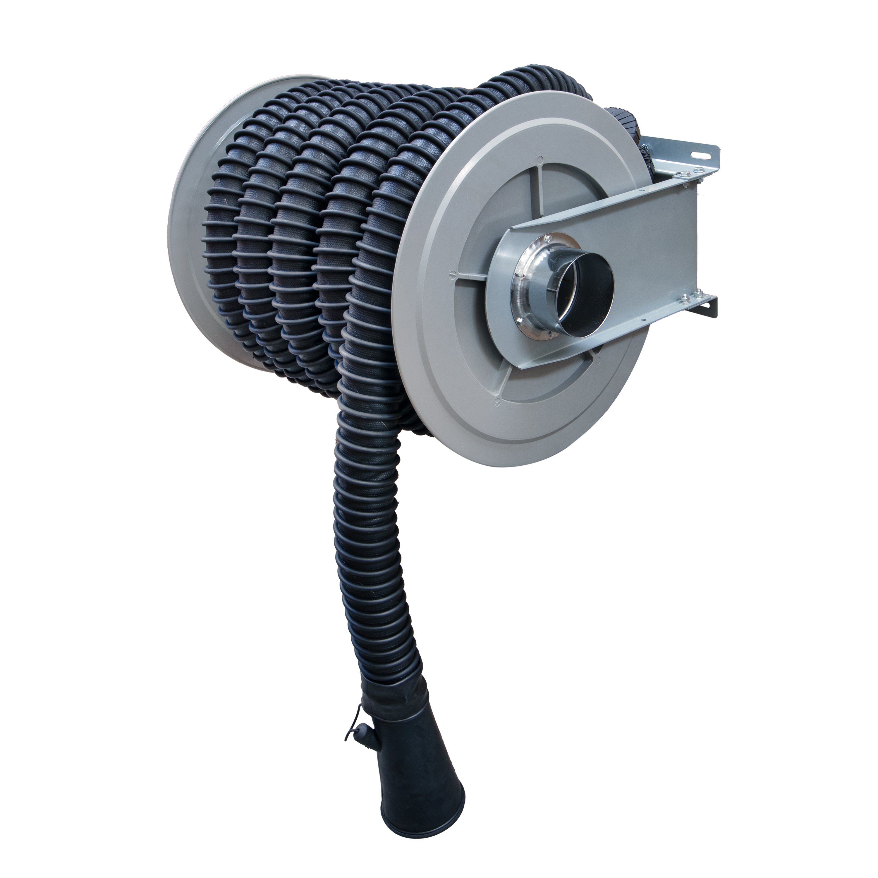 Furtun pe tanbur pentru gaze de evacuare - tip economic 76 mm x 8 m și duză rotundă Furtun pe tanbur pentru gaze de evacuare - tip economic 76 mm x 8 m și duză rotundă