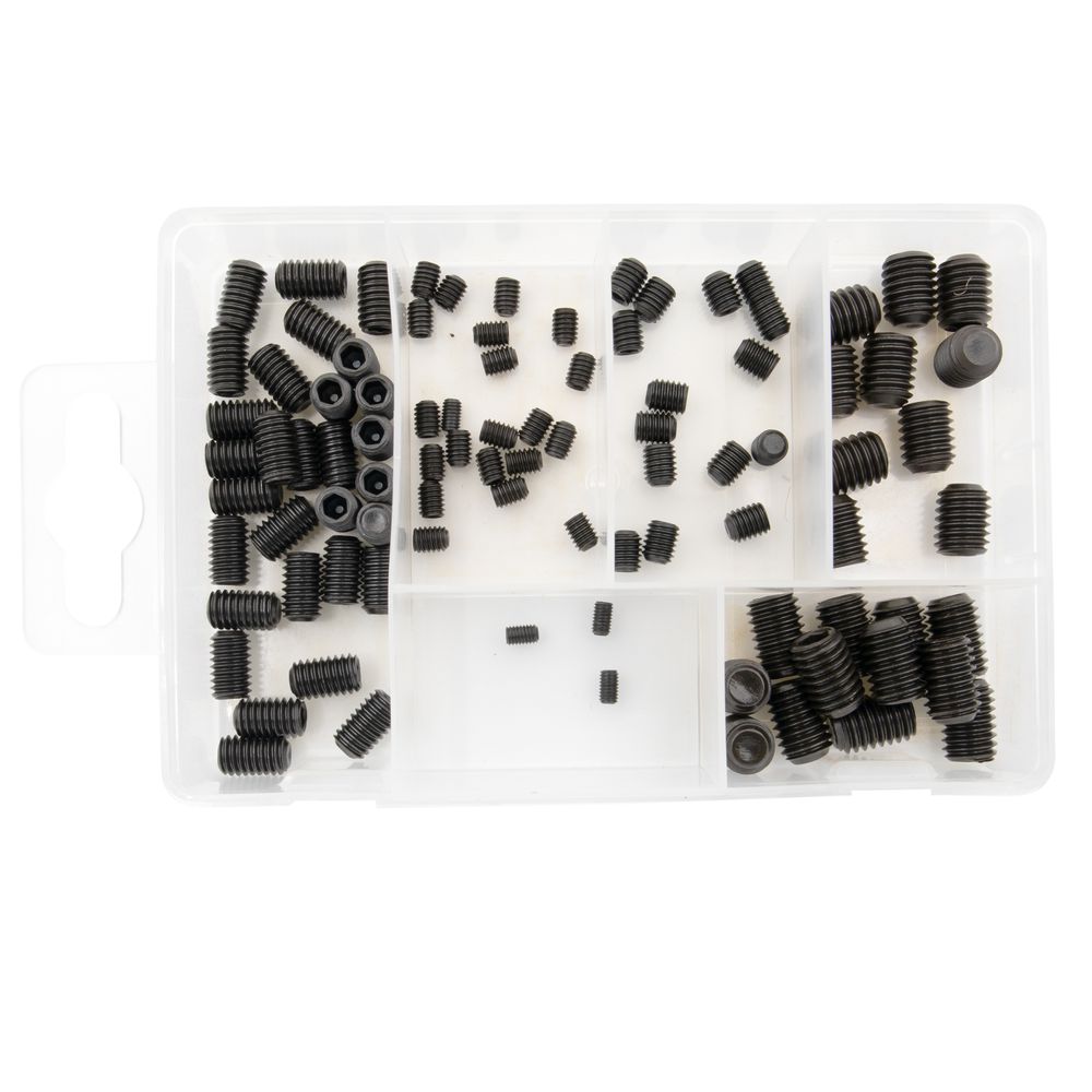Set stifturi filetate cu cap imbuis, dimensiuni metrice, 91 buc Set stifturi filetate cu cap imbuis, dimensiuni metrice, 91 buc