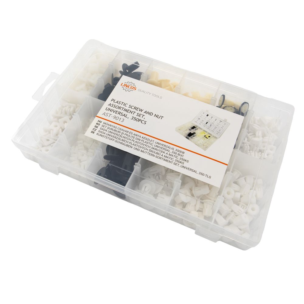 Plastic screw and nut assortment set, universal, 350pcs Plastic screw and nut assortment set, universal, 350pcs
