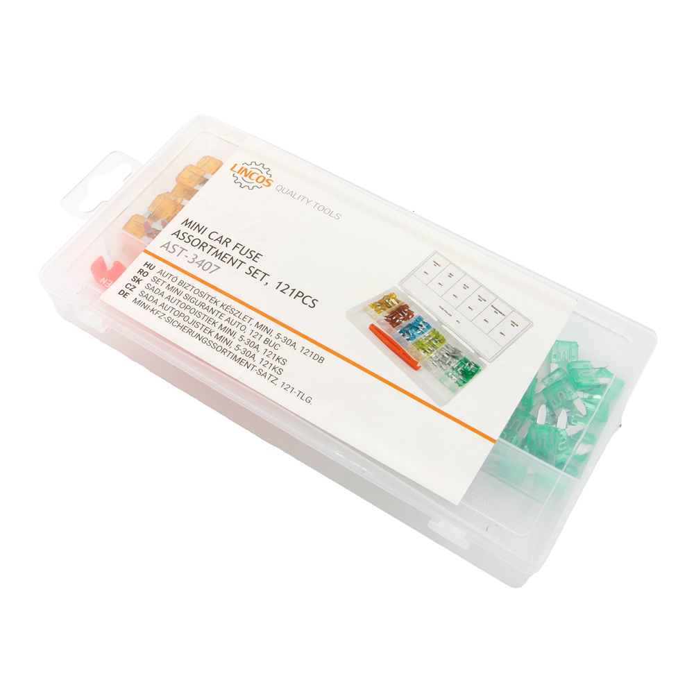 Mini car fuse assortment set, 121pcs Mini car fuse assortment set, 121pcs