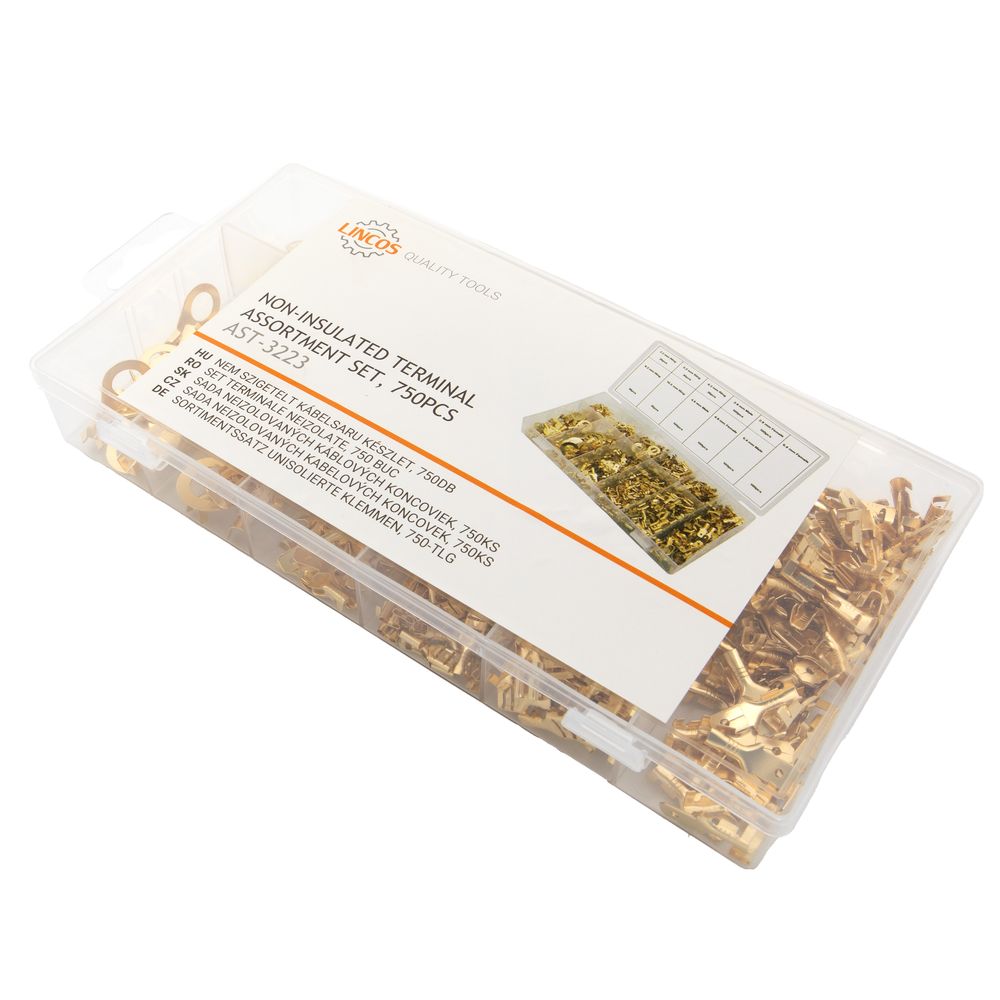 Non-insulated terminal assortment set, 750pcs Non-insulated terminal assortment set, 750pcs