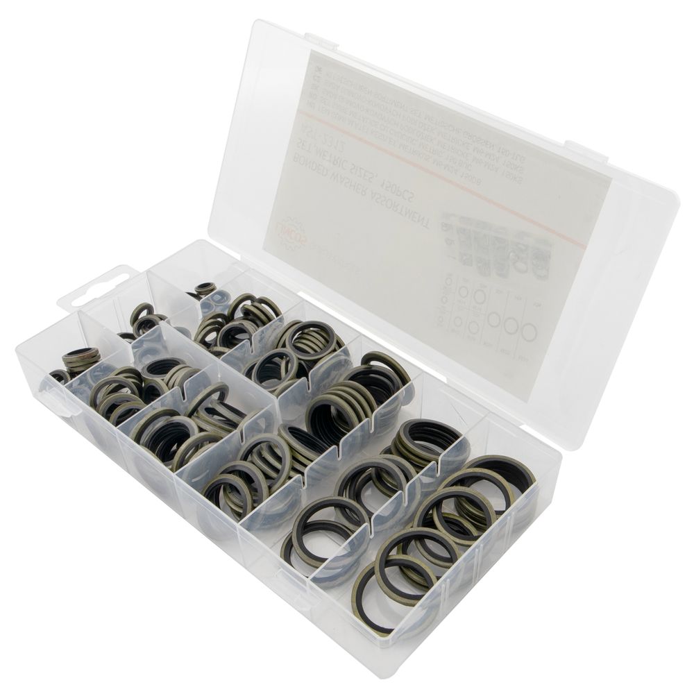 Bonded washer assortment set, metric sizes, 150pcs Bonded washer assortment set, metric sizes, 150pcs