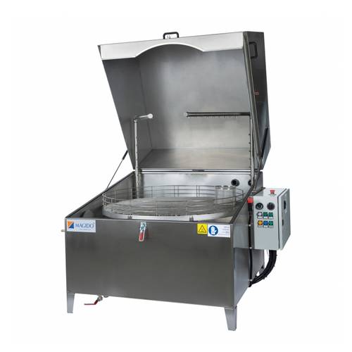 Automatische Teilereinigungsanlage mit Heißwasser und biologisch abbaubarem Reinigungsmittel, 3-phasig Automatische Teilereinigungsanlage mit Heißwasser und biologisch abbaubarem Reinigungsmittel, 3-phasig