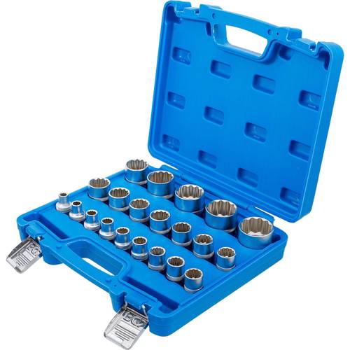 Socket Set, 12-point, 1/2" Drive, 8 - 36 mm, 21 pcs. Socket Set, 12-point, 1/2" Drive, 8 - 36 mm, 21 pcs.