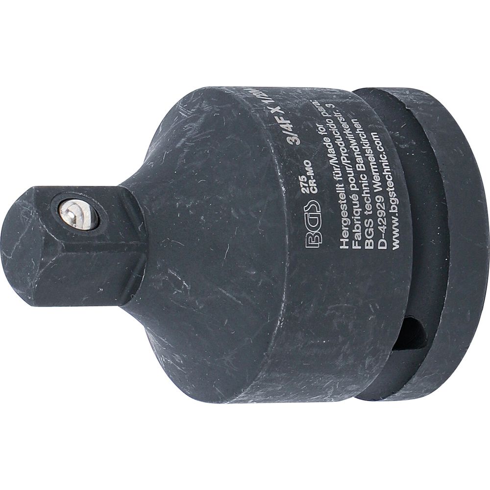 Impact Socket Adaptor, internal square 3/4" - external square 1/2" Impact Socket Adaptor, internal square 3/4" - external square 1/2"