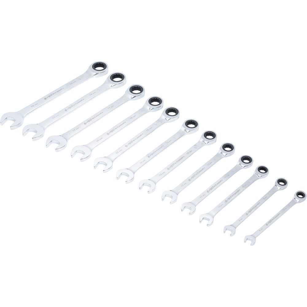 Ratchet Combination Wrench Set, 8 - 19 mm, 12 pcs. Ratchet Combination Wrench Set, 8 - 19 mm, 12 pcs.
