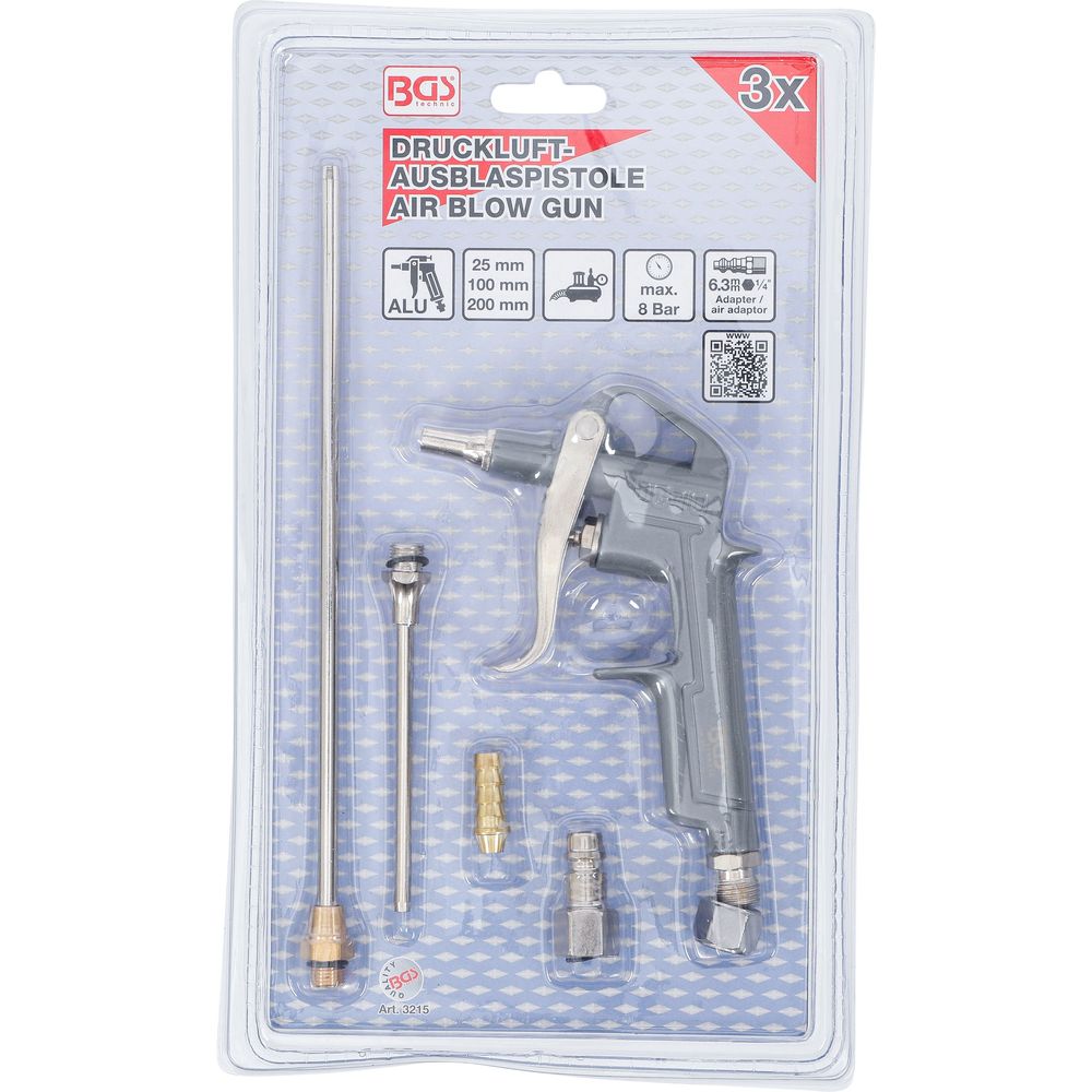 Druckluft Ausblaspistole Aluminium-Druckguss mit 3 Düsen Druckluft Ausblaspistole Aluminium-Druckguss mit 3 Düsen