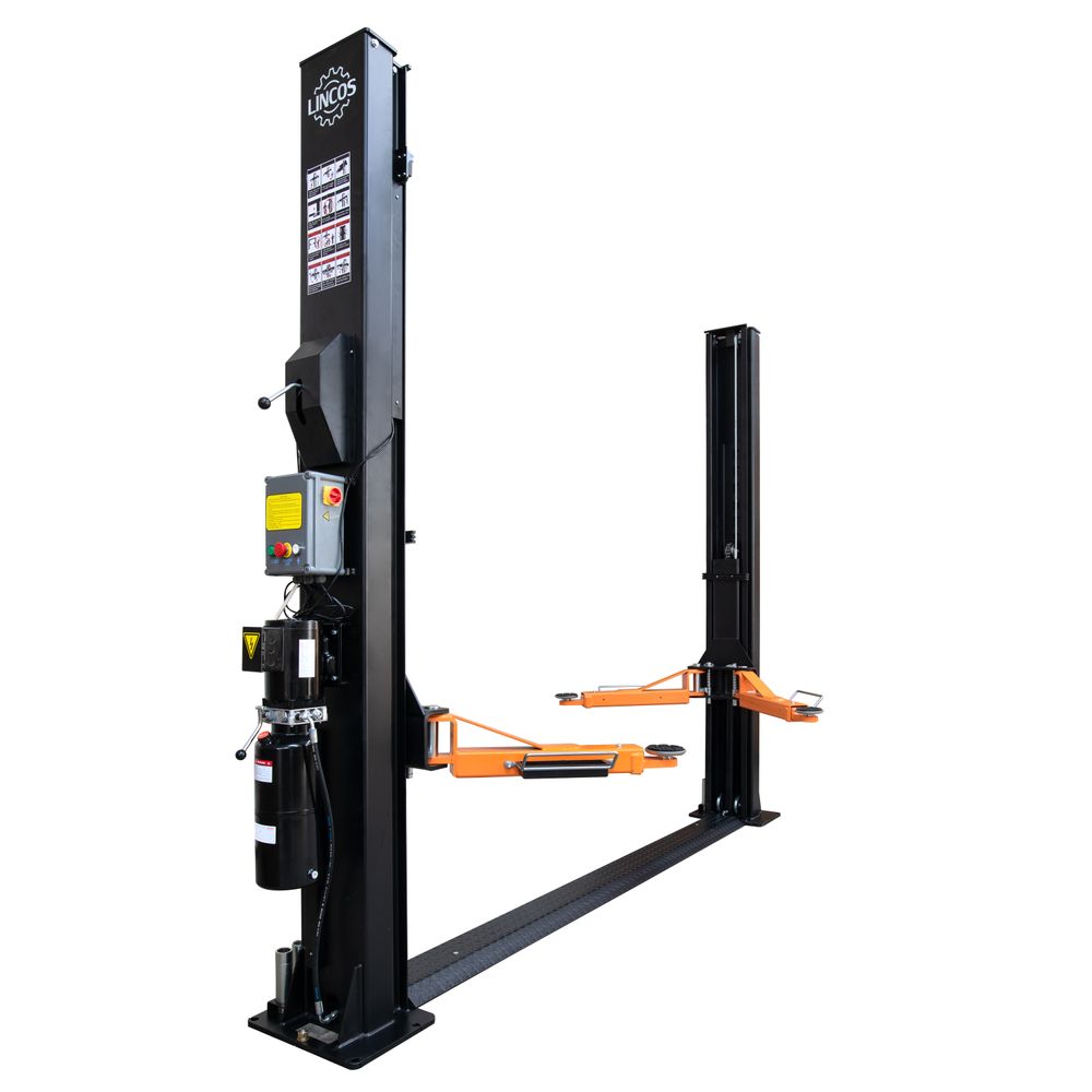 Two-post lift, 4.5t, manual lock release Two-post lift, 4.5t, manual lock release
