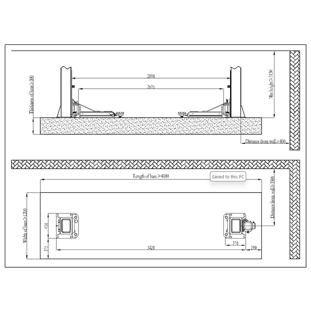 Elevator auto cu două coloane 4.2t, deblocare electrică a siguranței Elevator auto cu două coloane 4.2t, deblocare electrică a siguranței