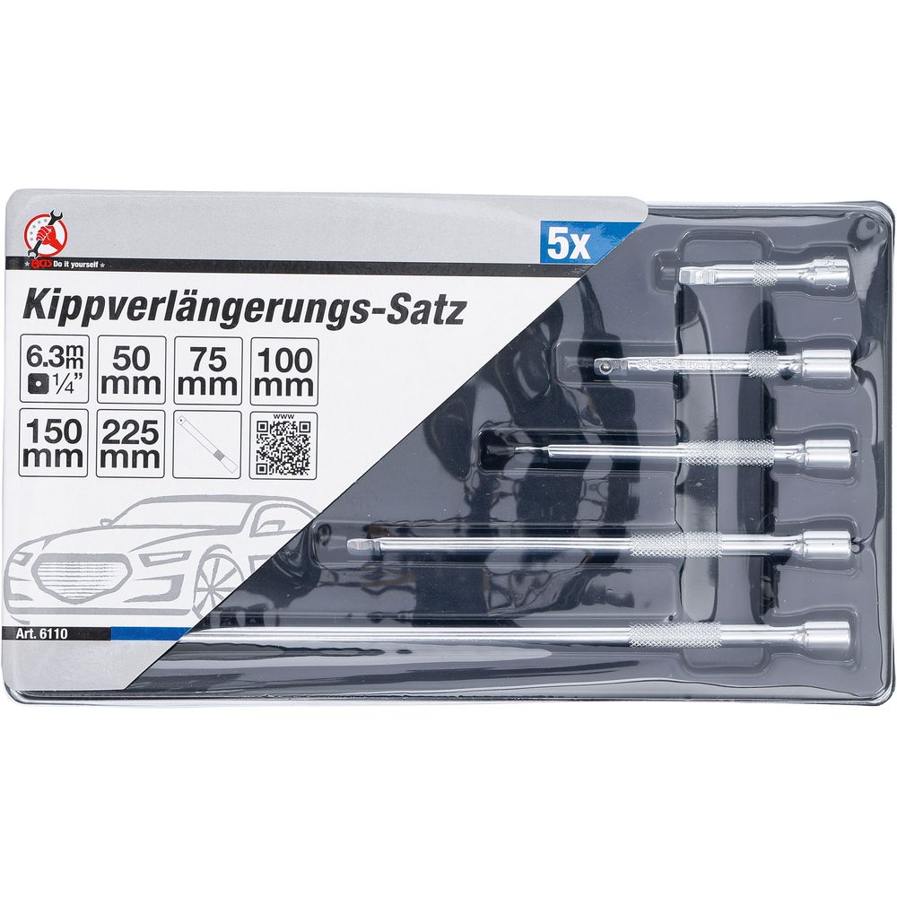 Extension Bar Set, 6.3mm (1/4"), 5pcs Extension Bar Set, 6.3mm (1/4"), 5pcs