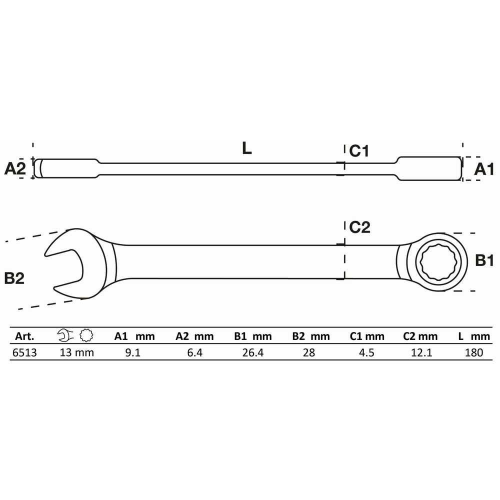 Ratchet Combination Wrench, 13mm Ratchet Combination Wrench, 13mm