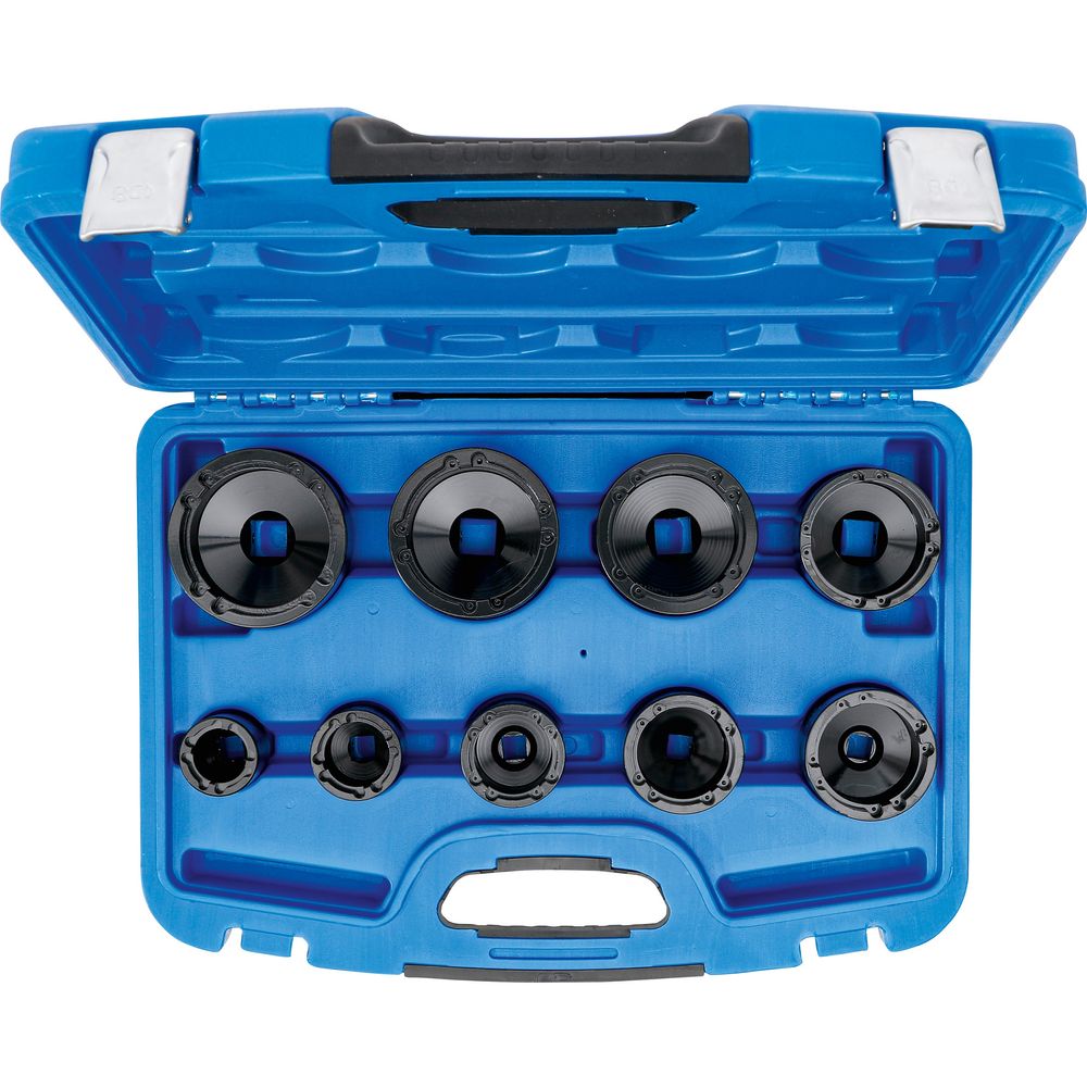 Groove Nut Socket Set, Internal Square Drive, KM4–KM12, 9pcs Groove Nut Socket Set, Internal Square Drive, KM4–KM12, 9pcs