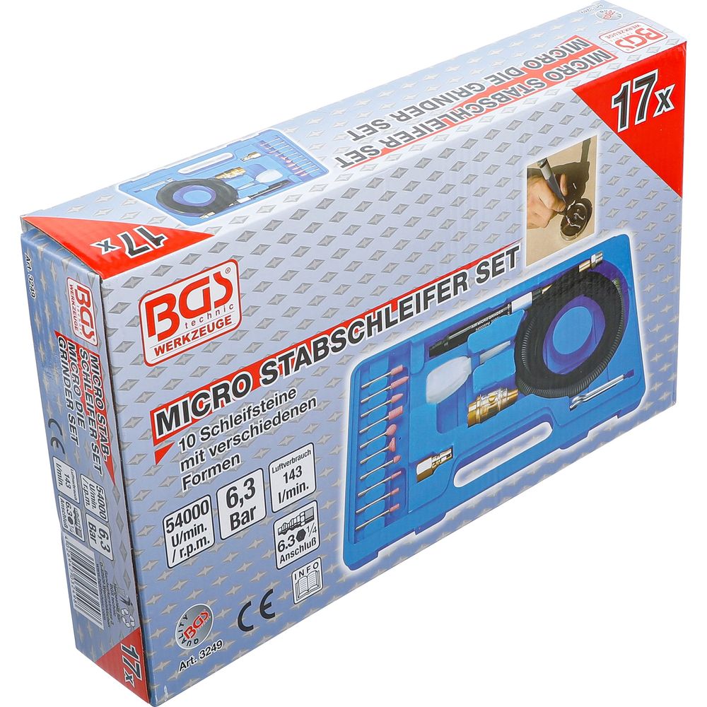 Mikro levegős csiszoló készlet, 17db Mikro levegős csiszoló készlet, 17db