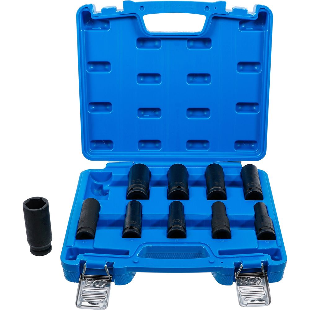 Deep impact socket set, hex, 1/2" drive, 10–24mm, 10pcs Deep impact socket set, hex, 1/2" drive, 10–24mm, 10pcs
