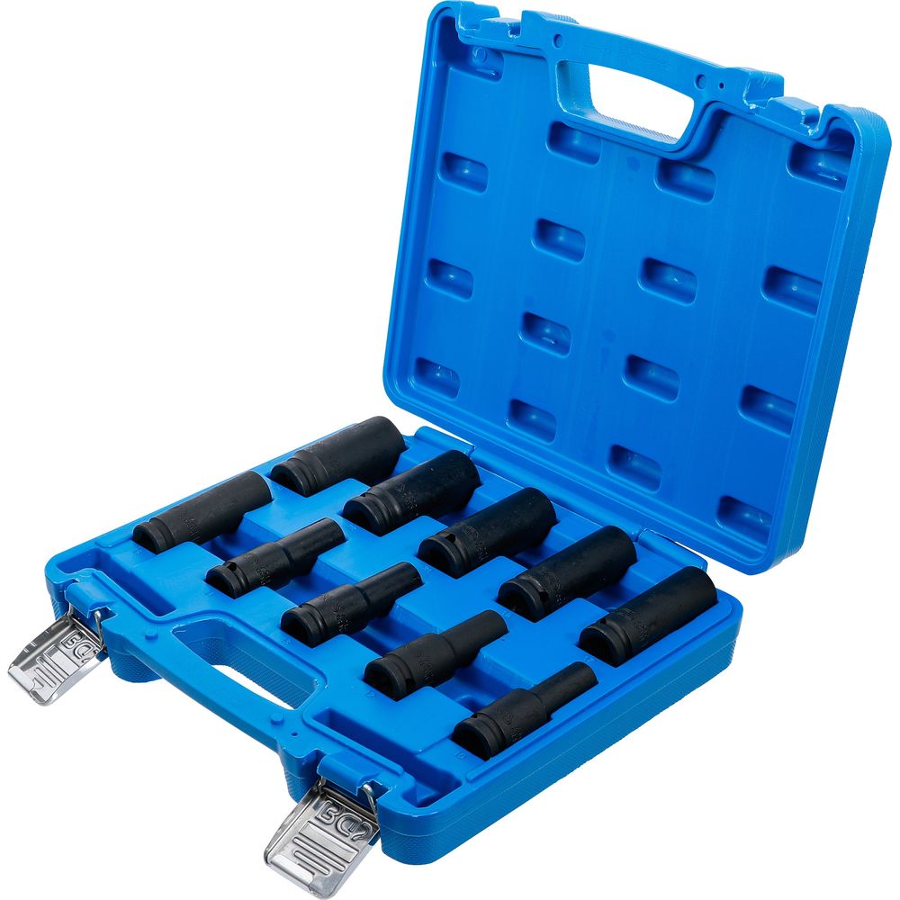 Deep impact socket set, hex, 1/2" drive, 10–24mm, 10pcs Deep impact socket set, hex, 1/2" drive, 10–24mm, 10pcs