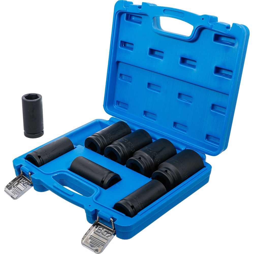 Extra deep impact socket set, 3/4" drive, 22–38mm, 8pcs Extra deep impact socket set, 3/4" drive, 22–38mm, 8pcs