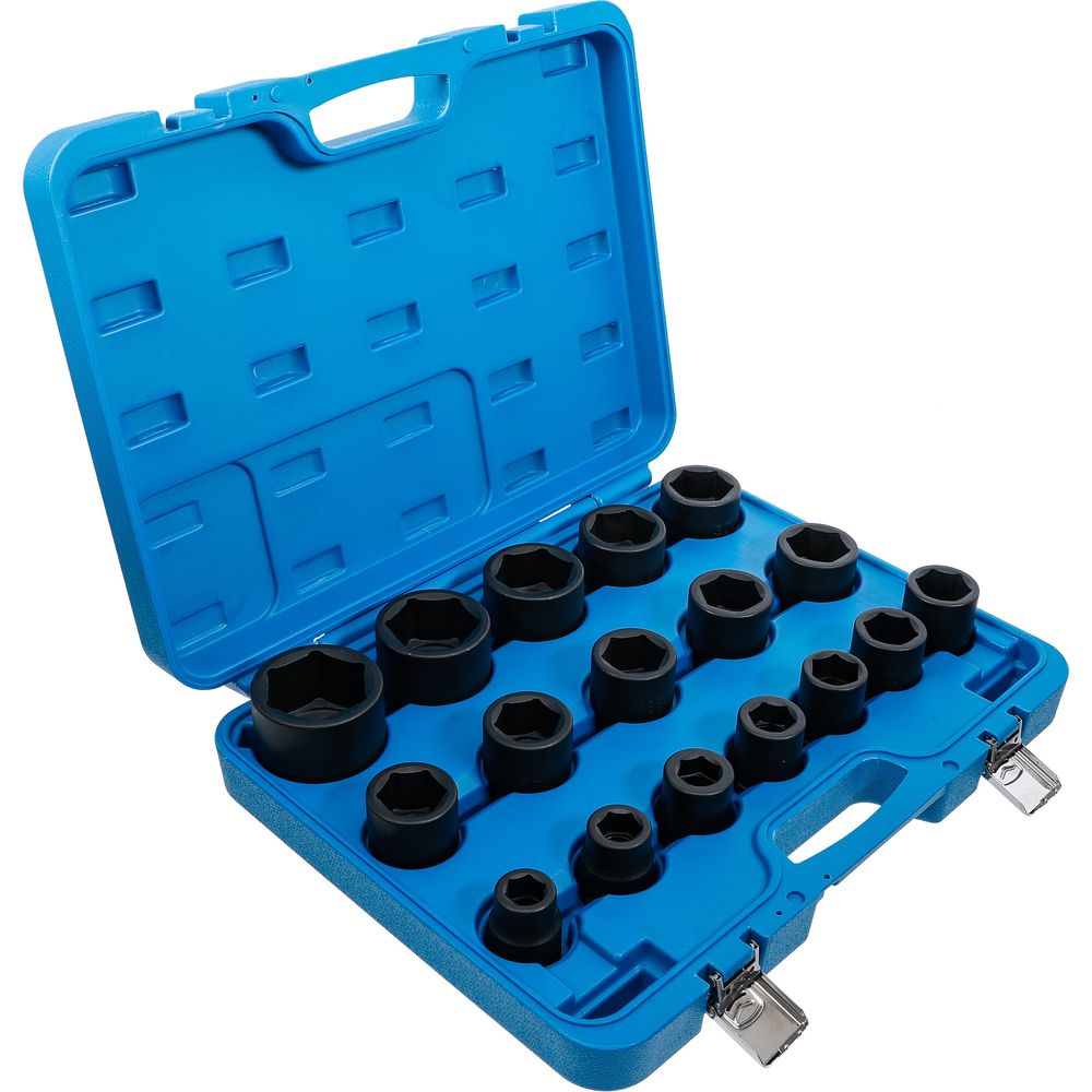 Impact socket set, 3/4" drive, 19–55mm, 17pcs Impact socket set, 3/4" drive, 19–55mm, 17pcs
