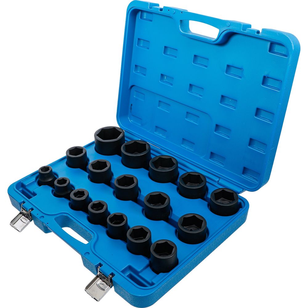 Impact socket set, 3/4" drive, 19–55mm, 17pcs Impact socket set, 3/4" drive, 19–55mm, 17pcs