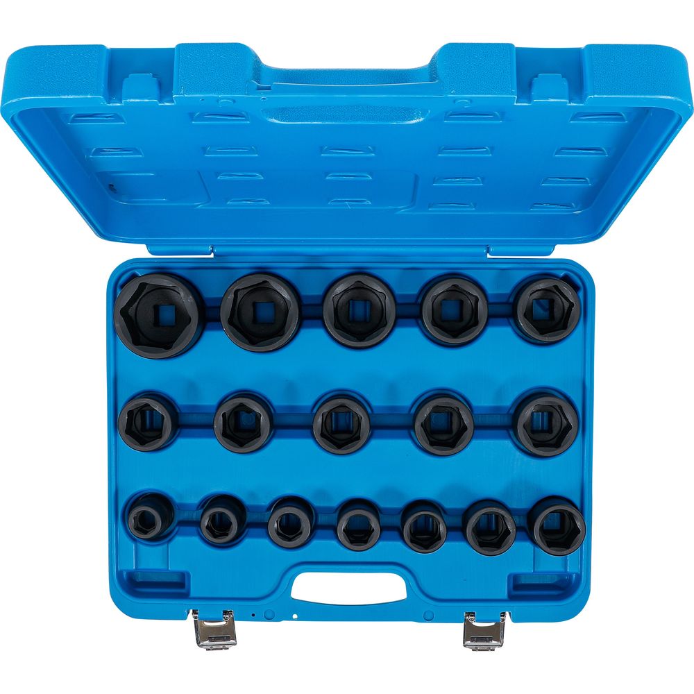 Impact socket set, 3/4" drive, 19–55mm, 17pcs Impact socket set, 3/4" drive, 19–55mm, 17pcs