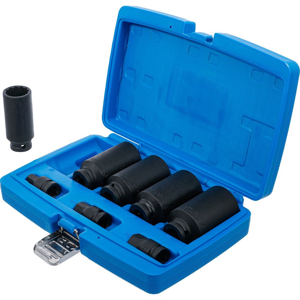 Drive shaft socket set, 1/2" drive, 27–36mm, 8 pcs Drive shaft socket set, 1/2" drive, 27–36mm, 8 pcs