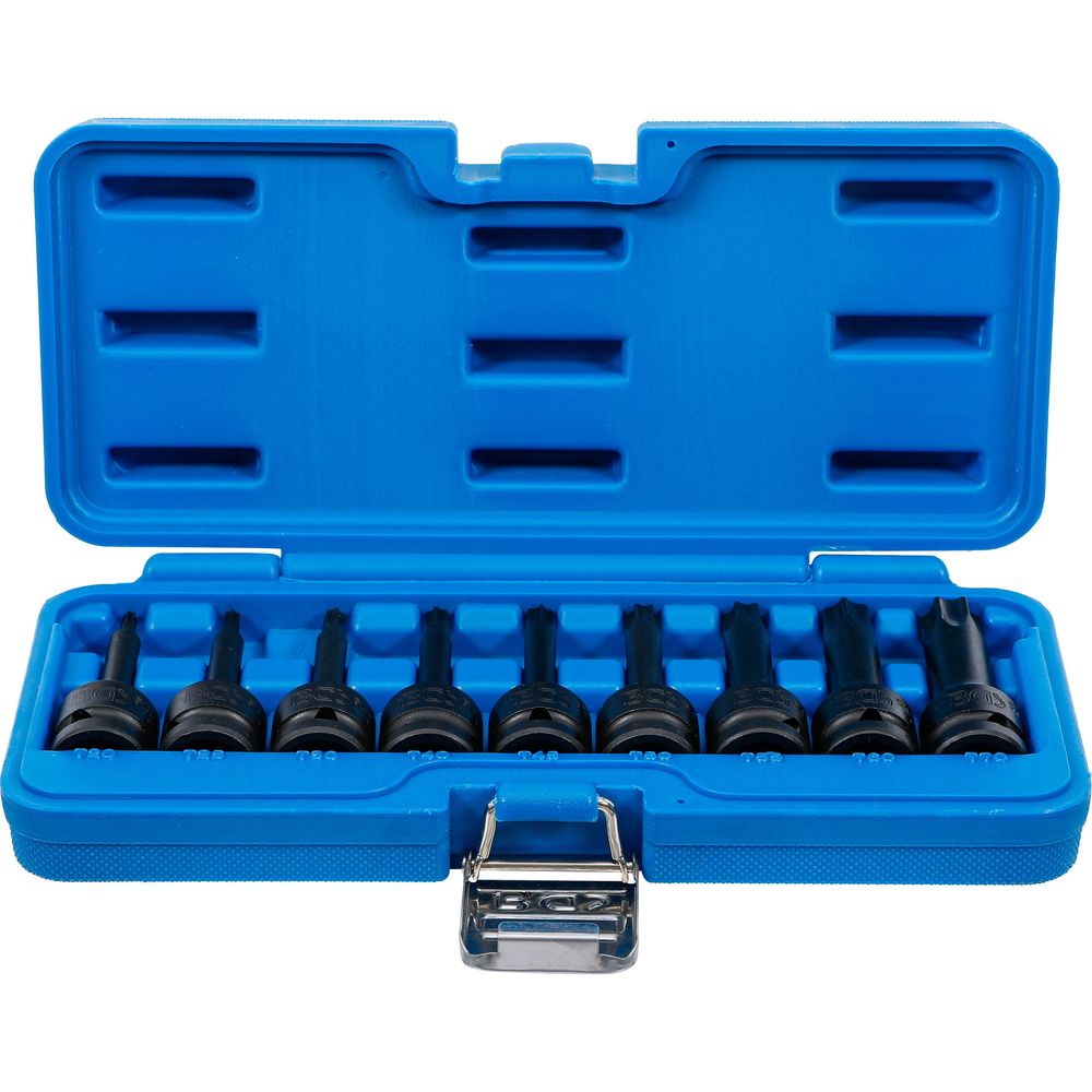 Impact bit socket set, 1/2" drive, T-Star (Torx) T20–T70, 9pcs Impact bit socket set, 1/2" drive, T-Star (Torx) T20–T70, 9pcs