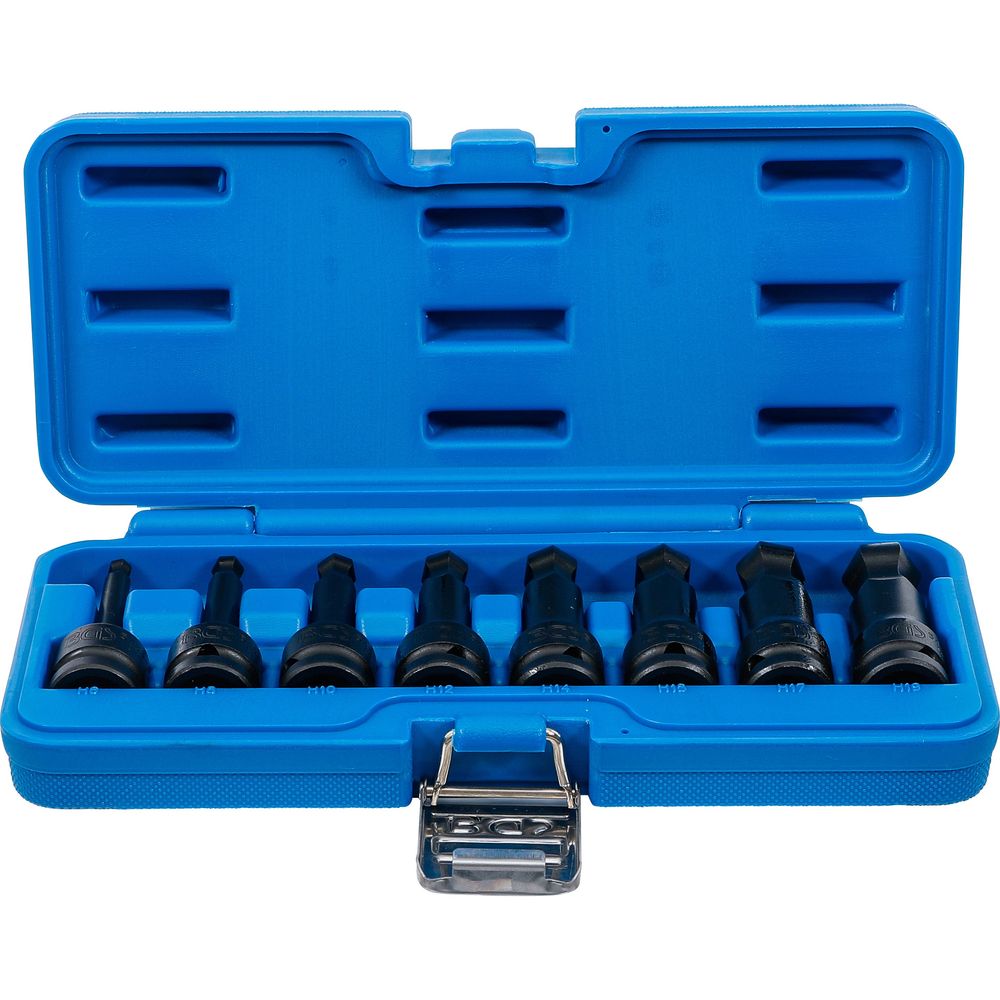 Impact bit socket set, 1/2" drive, internal hexagon ball head 6–19mm, 8 pcs Impact bit socket set, 1/2" drive, internal hexagon ball head 6–19mm, 8 pcs