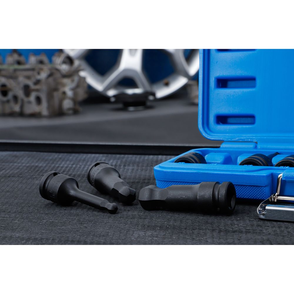 Impact bit socket set, 1/2" drive, internal hexagon ball head 6–19mm, 8 pcs Impact bit socket set, 1/2" drive, internal hexagon ball head 6–19mm, 8 pcs