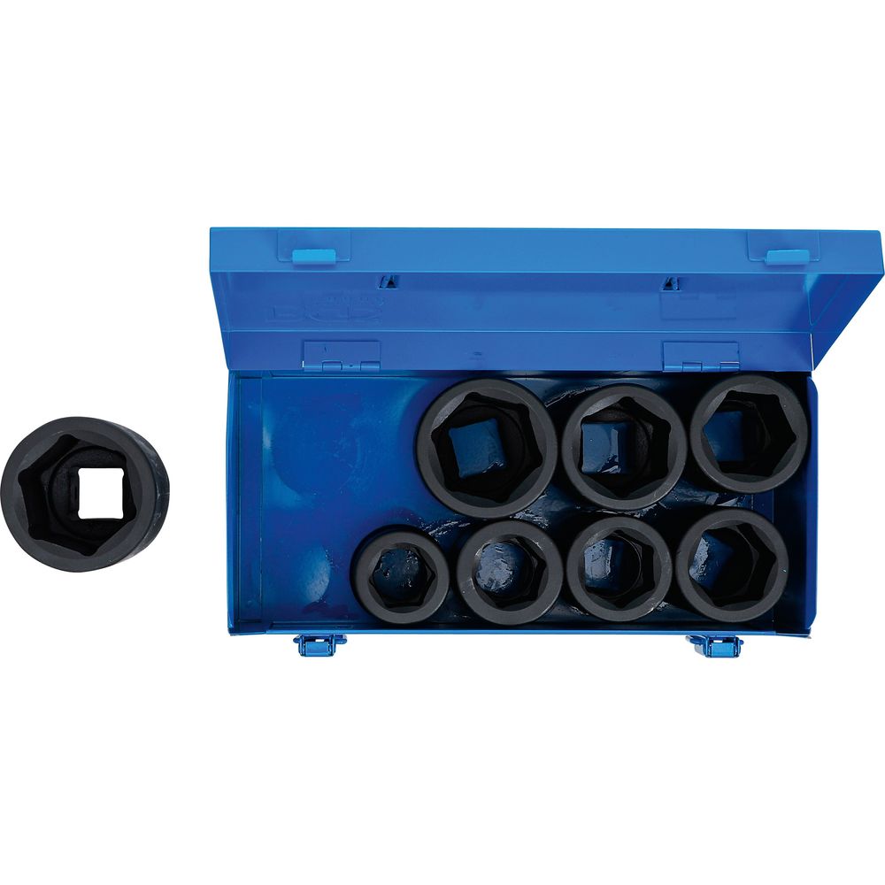 Impact socket set, hexagon, deep, 1" drive, 27–50mm, 8 pcs Impact socket set, hexagon, deep, 1" drive, 27–50mm, 8 pcs