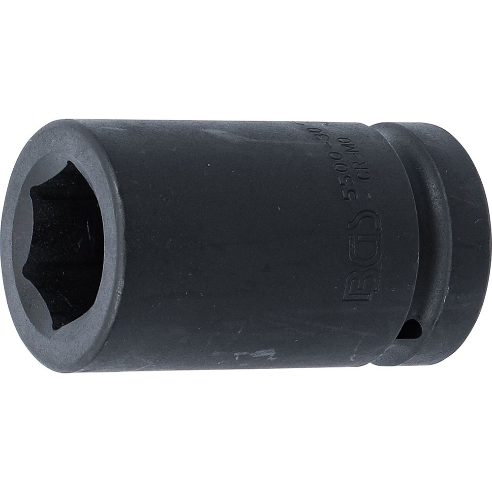 Impact socket hexagon, deep, 1" drive, 30mm Impact socket hexagon, deep, 1" drive, 30mm
