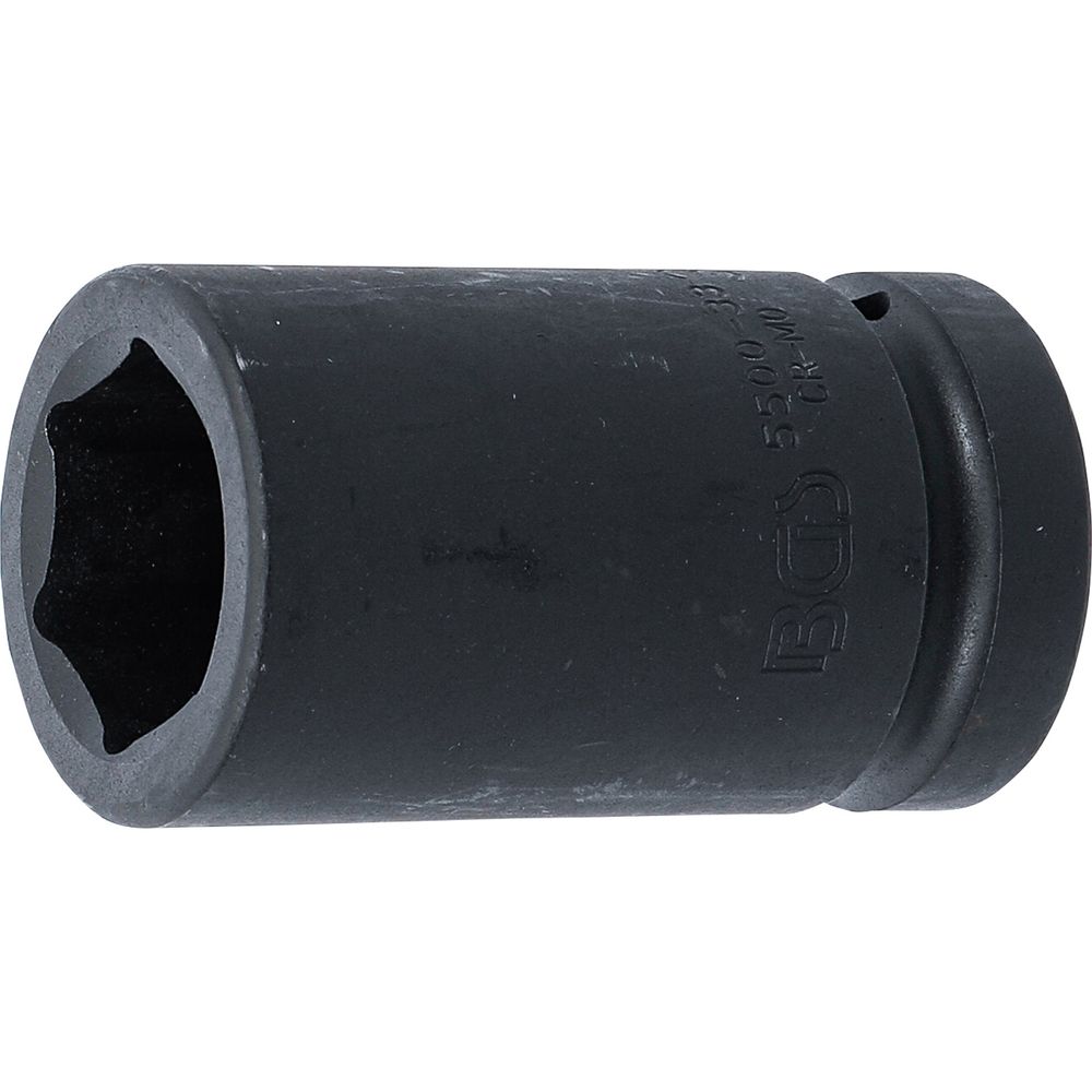 Impact socket hexagon, deep, 1" drive, 33mm Impact socket hexagon, deep, 1" drive, 33mm