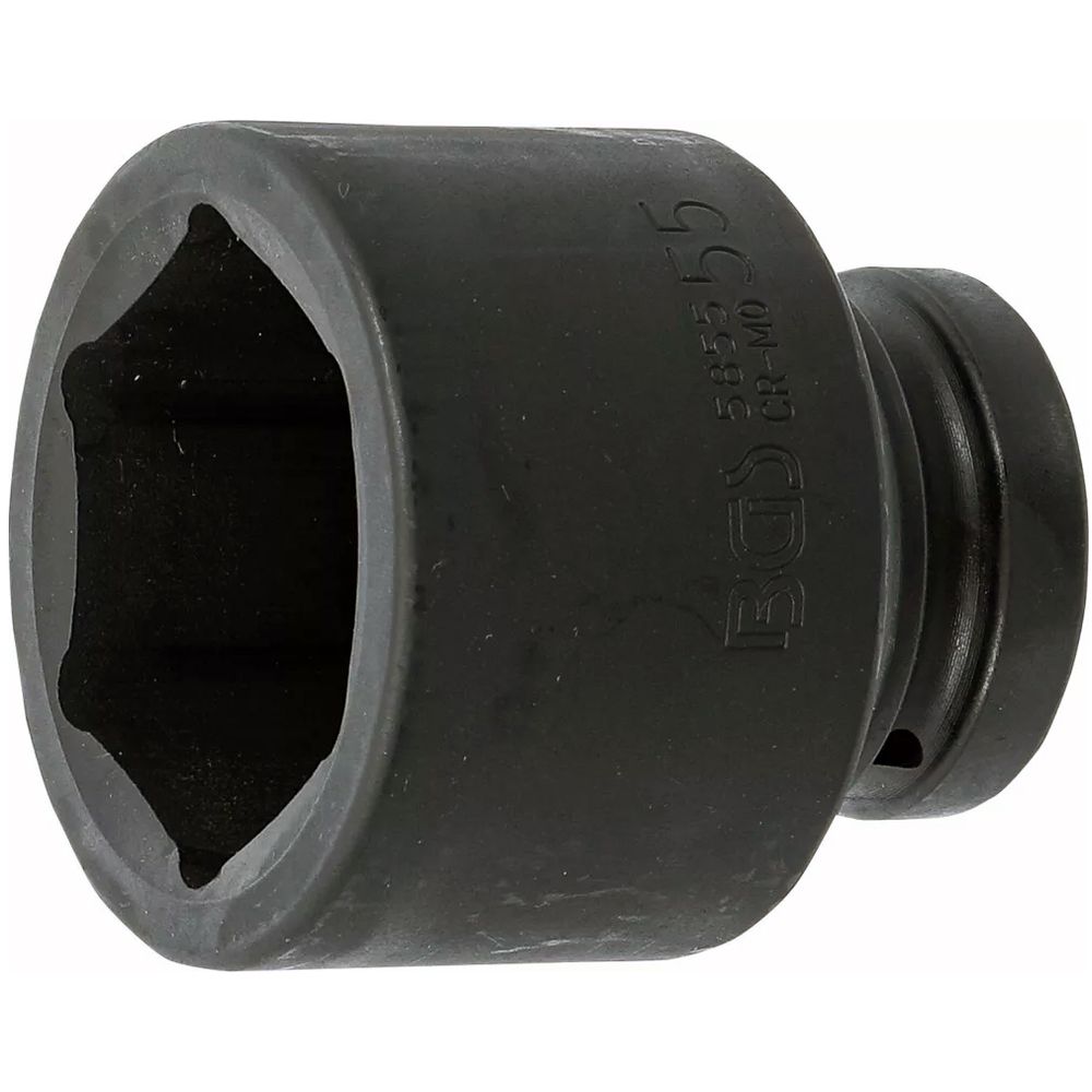 Impact socket, hexagon, 1" drive, 55mm Impact socket, hexagon, 1" drive, 55mm