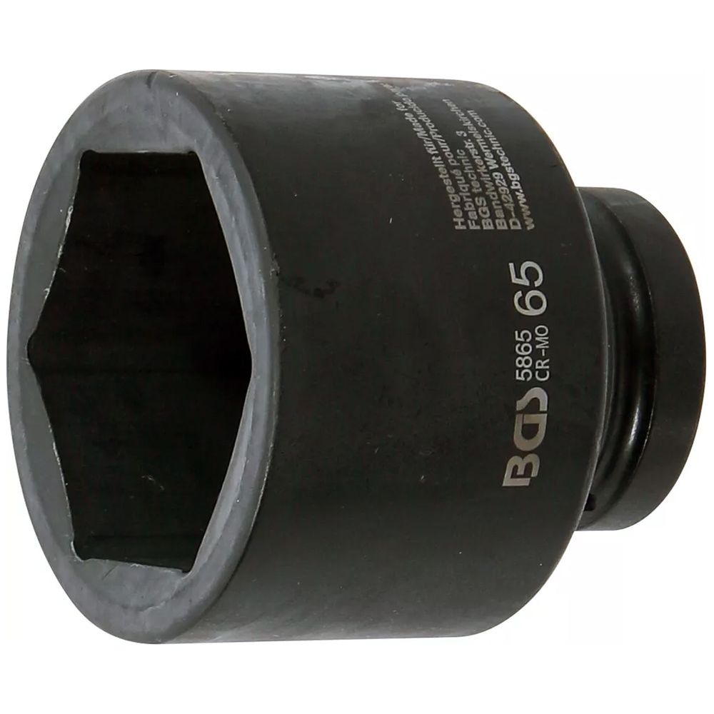 Impact socket, hexagon, 1" drive, 65mm Impact socket, hexagon, 1" drive, 65mm