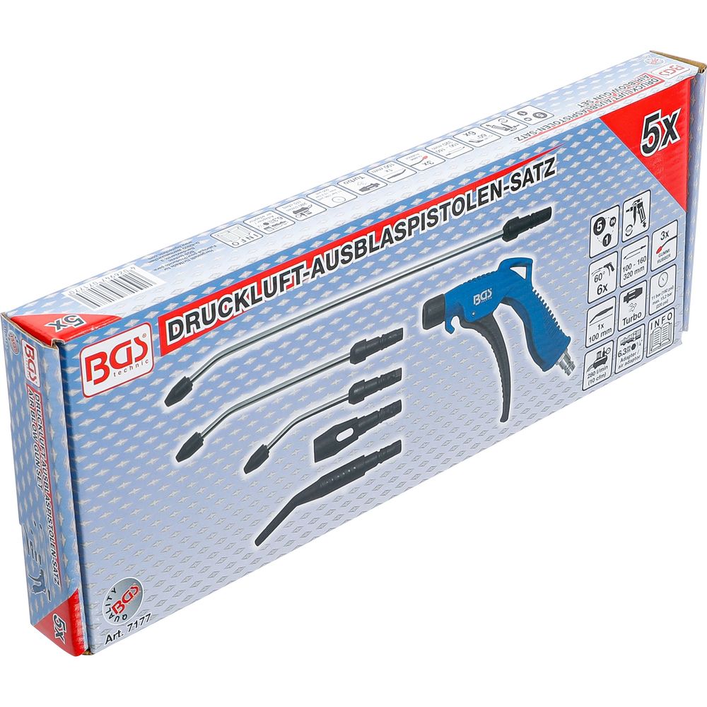 Air blow gun set with 5 attachments Air blow gun set with 5 attachments