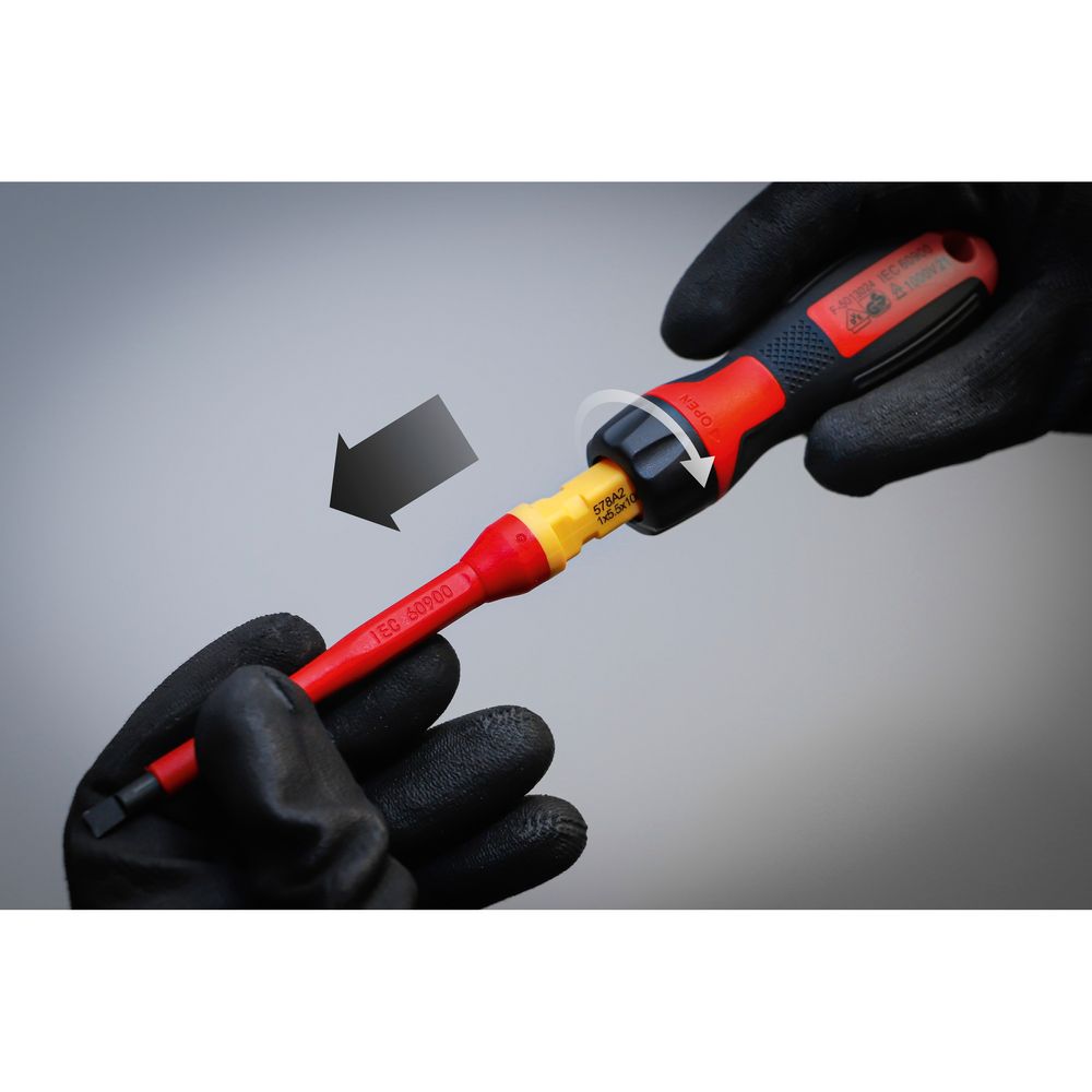 VDE screwdriver set with interchangeable heads, 8pcs VDE screwdriver set with interchangeable heads, 8pcs