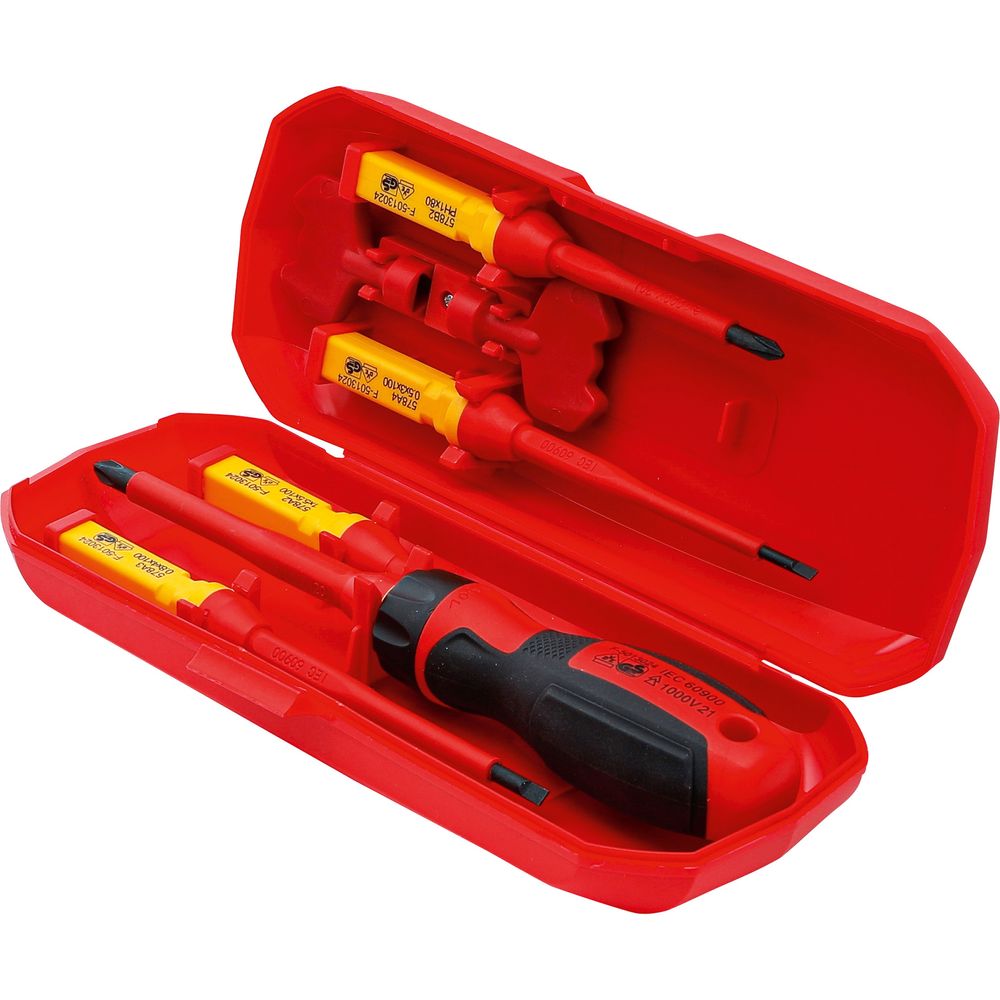 VDE screwdriver set with interchangeable heads, 8pcs VDE screwdriver set with interchangeable heads, 8pcs