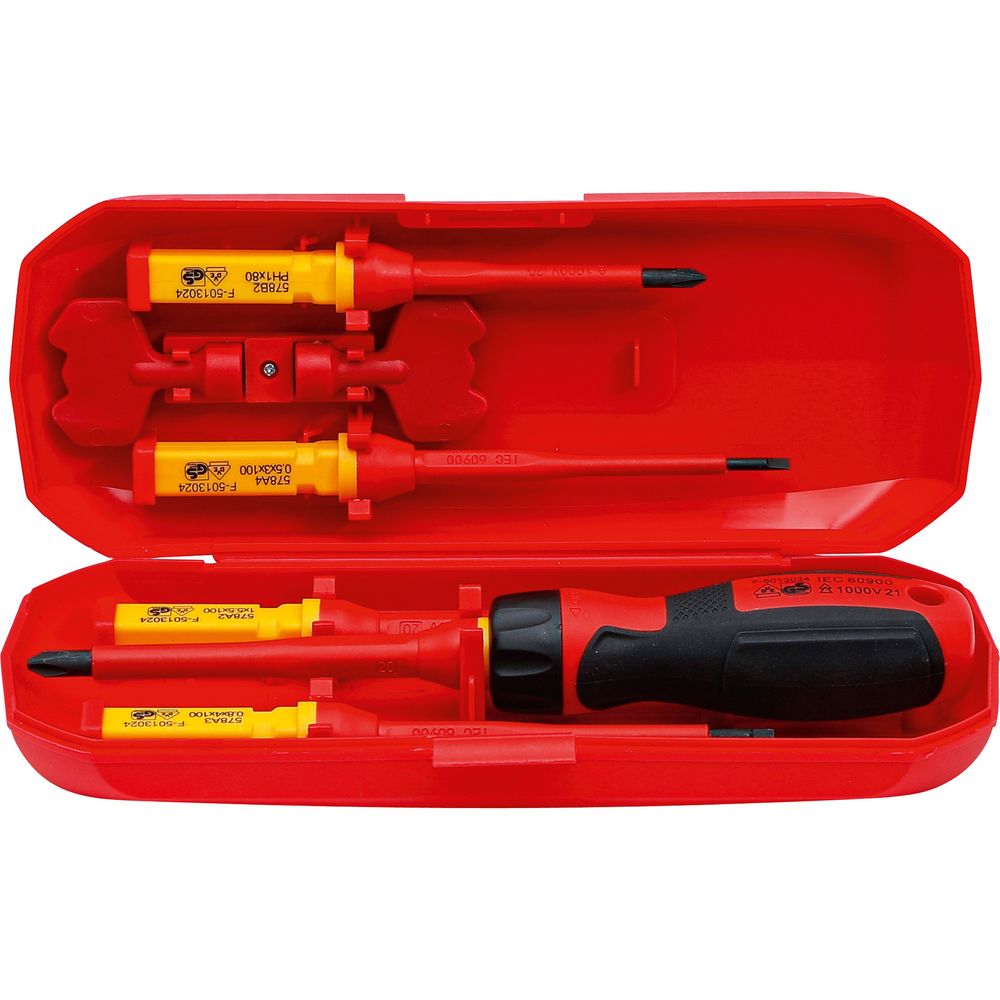 VDE screwdriver set with interchangeable heads, 8pcs VDE screwdriver set with interchangeable heads, 8pcs