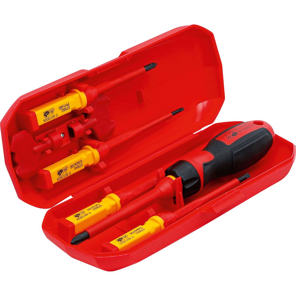 VDE screwdriver set with interchangeable heads, 8pcs VDE screwdriver set with interchangeable heads, 8pcs