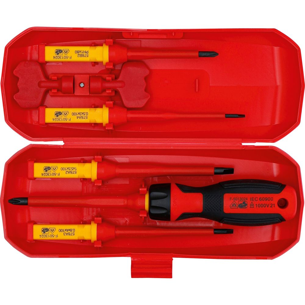 VDE screwdriver set with interchangeable heads, 8pcs VDE screwdriver set with interchangeable heads, 8pcs