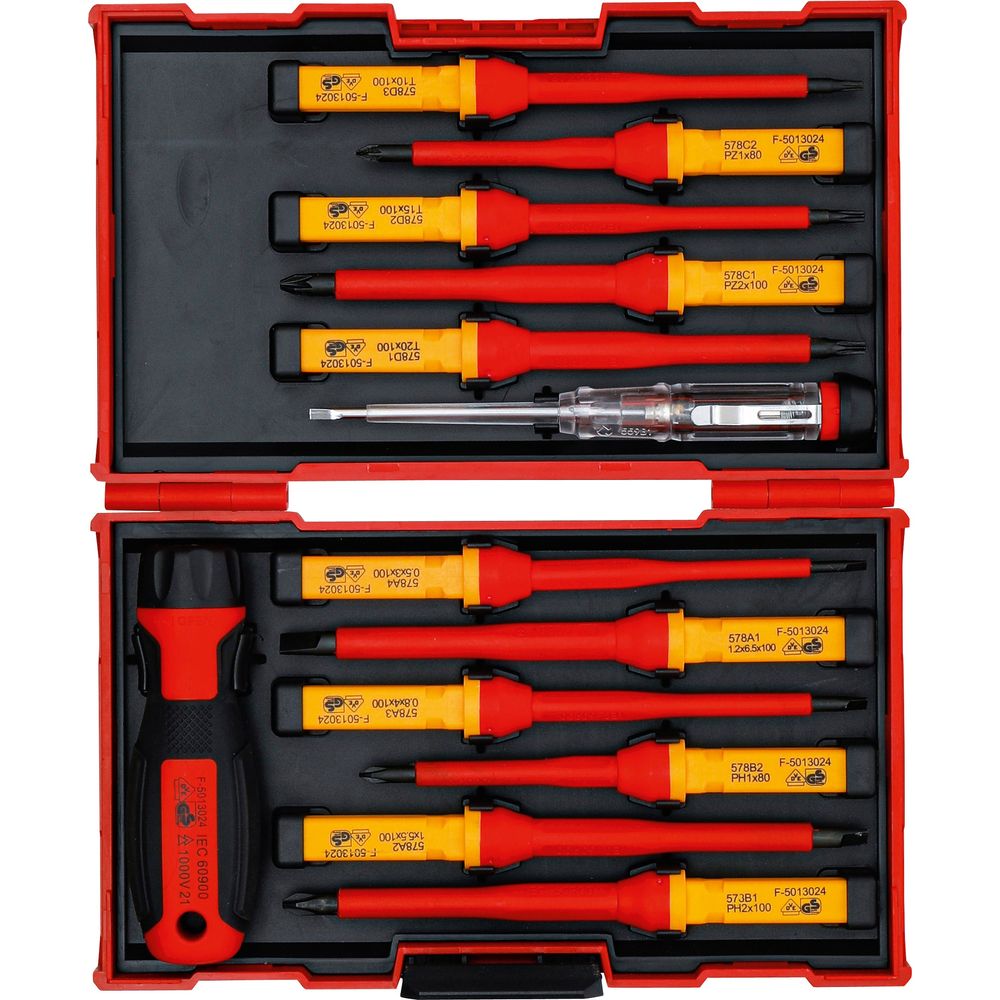 VDE screwdriver set with interchangeable heads, 13pcs VDE screwdriver set with interchangeable heads, 13pcs
