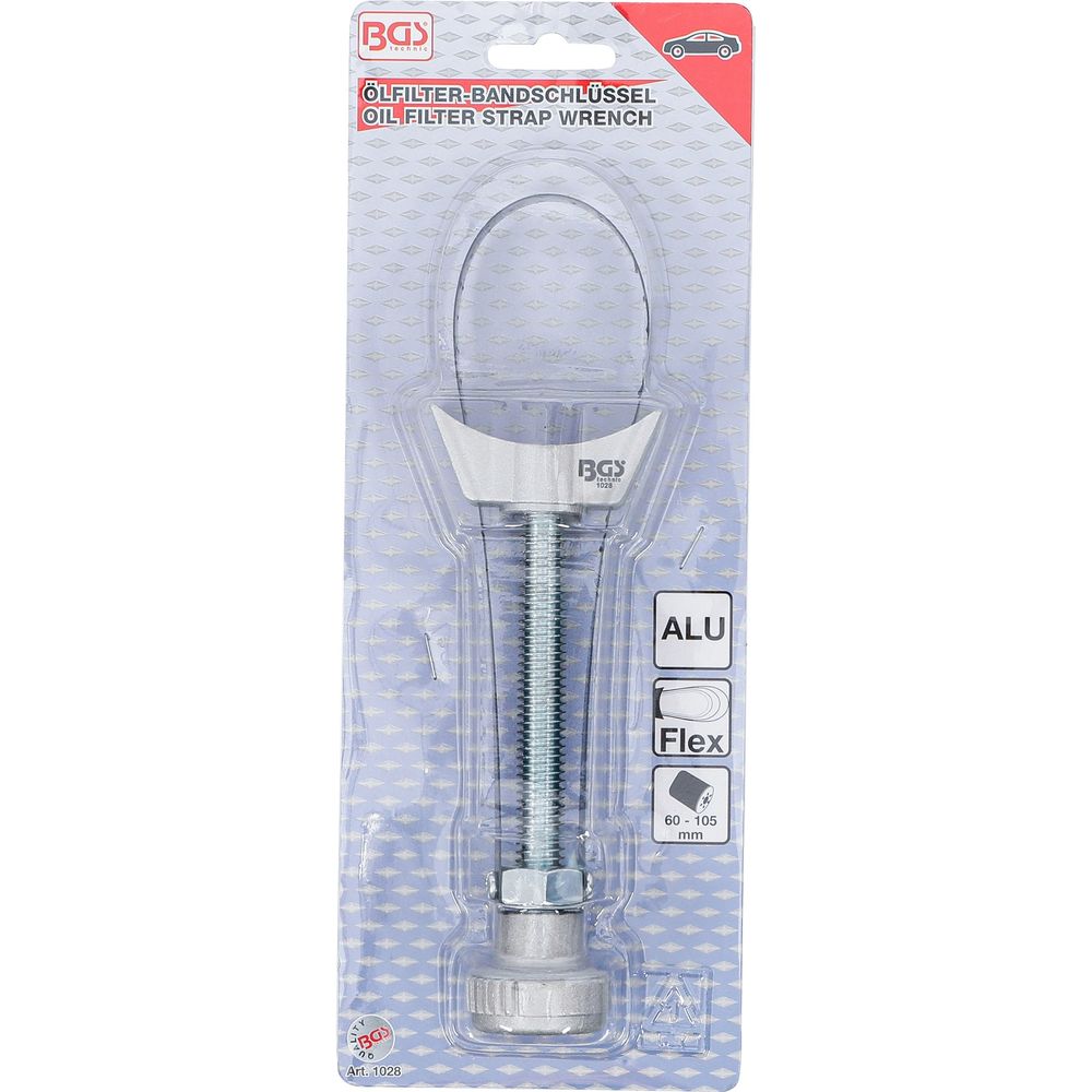 Oil Filter Strap Wrench, Spring Steel Strap, Aluminium Die Cast, Ø 60 - 105 mm Oil Filter Strap Wrench, Spring Steel Strap, Aluminium Die Cast, Ø 60 - 105 mm